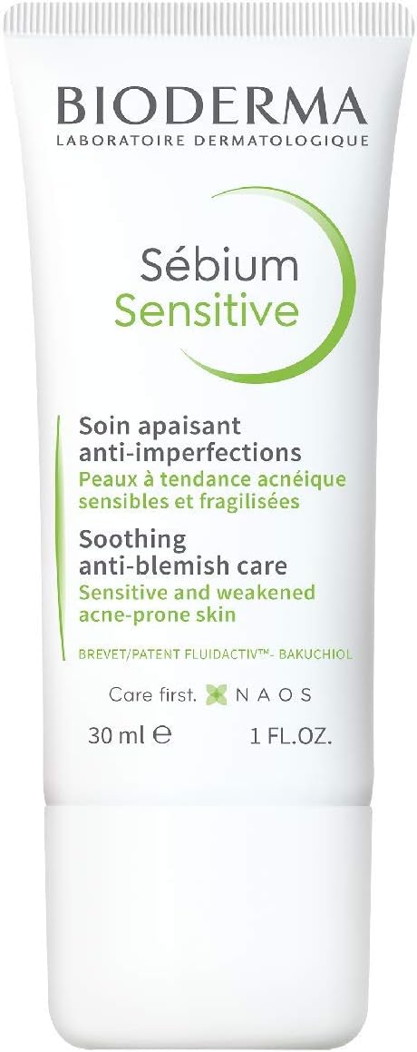 Bioderma Sébium Sensitive, Soothing Moisturiser for Acne Prone Skin Face Cream Rhydrates Skin