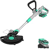 Litheli 20V 12" Cordless String Trimmer/Wheeled Edger, Battery Powered Weed Wacker with Auto Line Feed for Lawn Trimming/Edgi