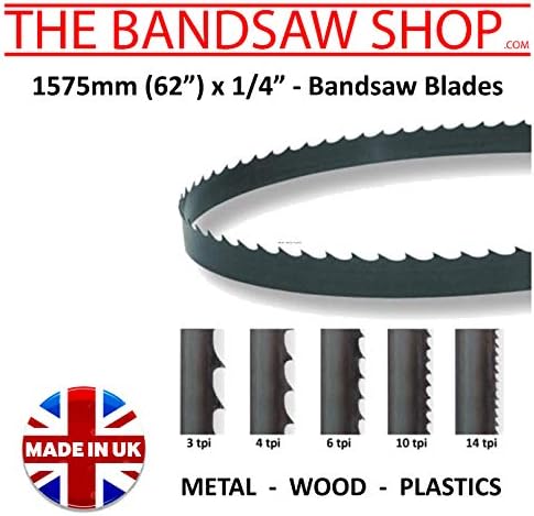 1575mm (62") x 1/4" (6mm) Wide Wood Cutting Bandsaw Blades (1575mm (62") x 1/4" (6mm) 32 TPI)