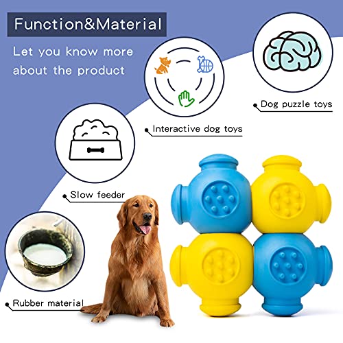 Dog Puzzle Toys for Aggressive Chewers,4 Pack Dog Chew Toys for Small