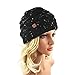 Women's Warm Chunky Thick Stretchy Knit Beanie Skull Cap (Black)