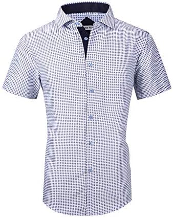 Mens Long Sleeve Printed Dress Shirts Casual Button Down Regular Fit Men Shirt