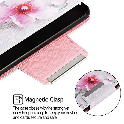 JanCalm iPhone 7 8 Wallet Case [Folio Cover][Stand Feature] Premium [Flower] Pattern iPhone 7/8 (4.7 inch) Credit Card Flip Case Protective PU Leather with Card Slot + Wrist Strap + Crystal Pen - Thumbnail 4