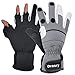 Drasry Neoprene Ice Fishing Gloves Winter Windproof Fish Tackle for Men and Women Cold Weather Fly Fishing Touchscreen Sun Protection 3 Cut Fingers for Photography Running Cycling