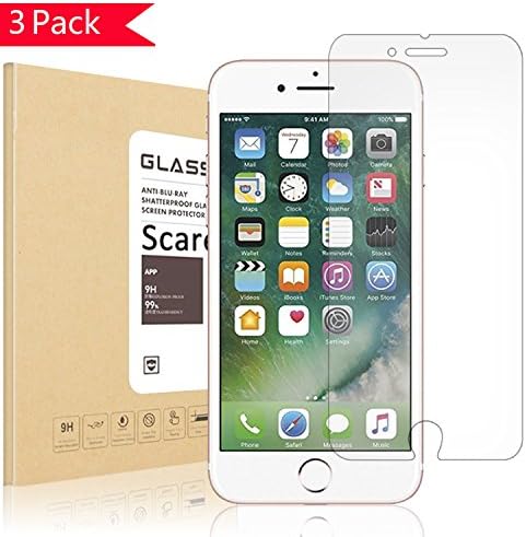 Scarer [3Pack] iPhone 7 Screen Protector, [Bubble-Free][HD-Clear][Anti-Scratch][Anti-Glare][Anti-Fingerprint] Tempered Glass Screen Protector for Apple iPhone 7