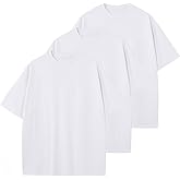 KEEPSHOWING Men's Cotton T-Shirts Oversized Unisex Short Sleeve Crew Neck Loose Basic Tops Solid Athletic Tee