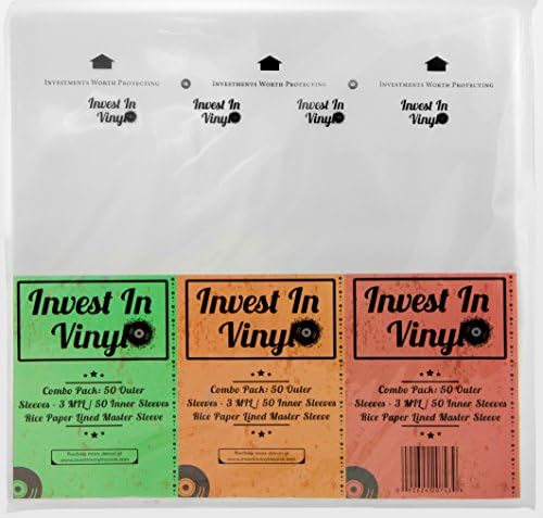 Amazon.com: Invest In Vinyl 50 Master Sleeves Rice Paper Anti