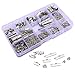 144 Pcs Ribbon Clamps 8mm 10mm 16mm 20mm 25mm 30mm 35mm and 72 Pcs Lobster clasps 12mm 230 Pcs jump rings 5mm 72pcs chain extension 100 Pcs Alloy Drop End for Jewelry findings (PLATINUM PLATED)