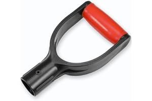 WORAMUK D Grip Plastic Spade Handle, 32mm Inner Diameter Snow Shovel Handle, Snow Scoop Digging Raking Tool Accessory (Red)