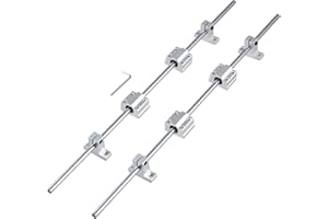 CNCYEAH Linear Motion Ball Bearing Slide 2PCS 8mm x 200mm Linear Rail Shaft Rod 4PCS Block Bearings SCS8UU 4PCS SK8 Support Base 1PC Wrench CNC Parts Kits for CNC Automated Machines Equipments