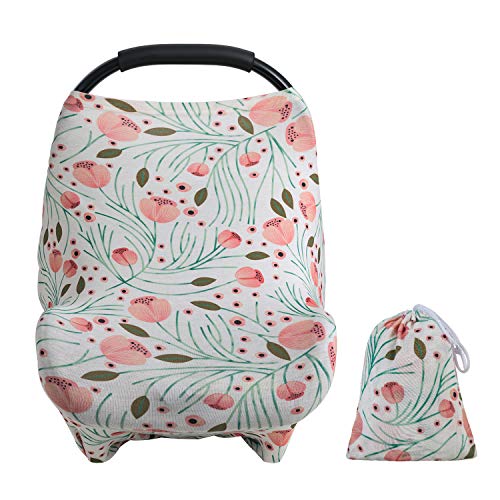 Nursing Cover Multi Use 8 in 1 Baby Breastfeeding Infant Feeding Cover Baby Car Seat Covers Infant Stroller Cover Carseat Canopy Breathable with Free Matching Pouch