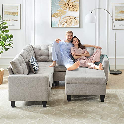 GOOD & GRACIOUS Large Sectional Sofa Set Living Room Corner Sofa L