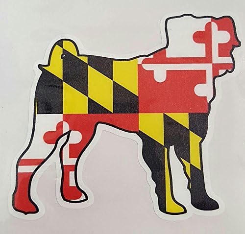 Maryland Flag Pug Sticker