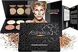 Aesthetica Cosmetics Contour and Highlighting Powder Foundation Palette / Contouring Makeup Kit; Easy-to-Follow, Step-by-Step Instructions Included