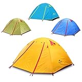 Topnaca 2-4 Person 3 Season Backpacking Tent Waterproof Awning Design Two Doors Double Layer with Aluminum Rods for Outdoor Camping Family Beach Hunting Hiking Travel