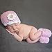 Melondipity's Pink Flower Beanie with Matching Pink Booties for Newborn Girls Set