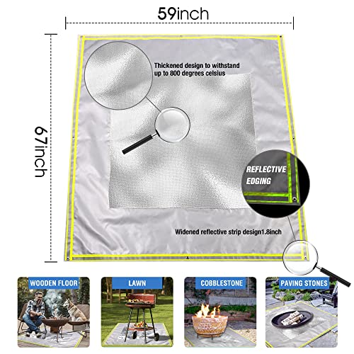 Fire Pit Mat Heat Resistant Ember Mat67 x 60" ,Fireproof Mat,Grill Fire