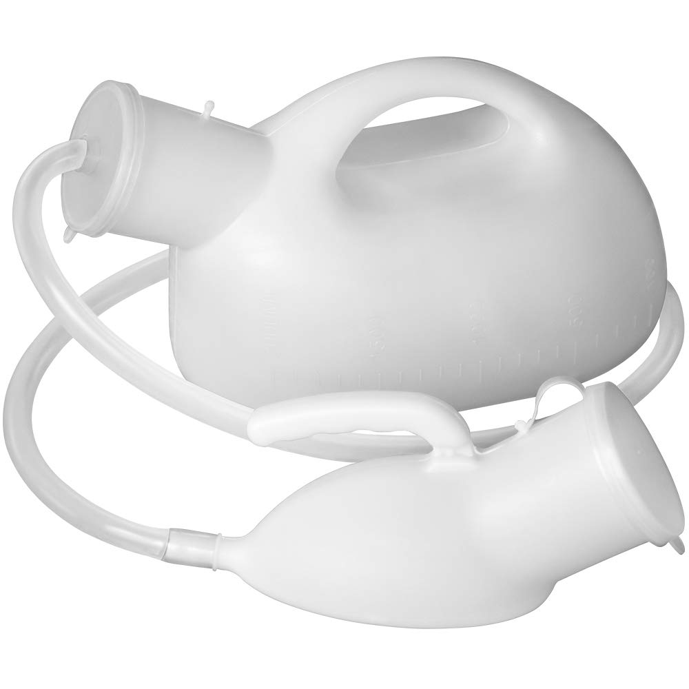 Photo 1 of Men's Urinal with Hand-held Portable Urine Cup 2000 ml Large Capacity Male urinals for Elderly Hospital beds Wheelchair (White)