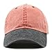 The Hat Depot 100% Cotton Pigment Dyed Low Profile Dad Hat Six Panel Cap (2. Red/Black)