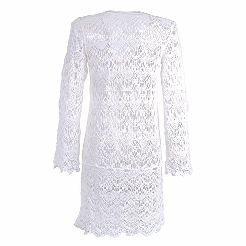 Asskdan Damen Boho Weben Einzigartig Bikini Cover Up Sommerkleid Strandkleid Lang - One Size – Bild 4