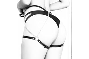 Sexy Leather Leg Harness Women Leather BDSM Bondage Erotic Lingerie Punk Black Body Chain for Women and Girls