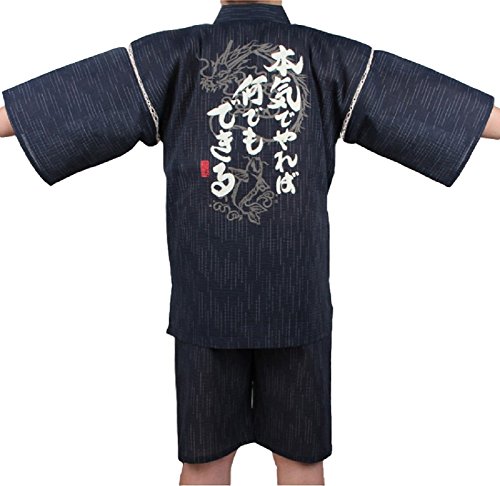 [O-Tokyo] Types of Kimono in Japan JINBEI / Dragon & Carp & Japanese Characters