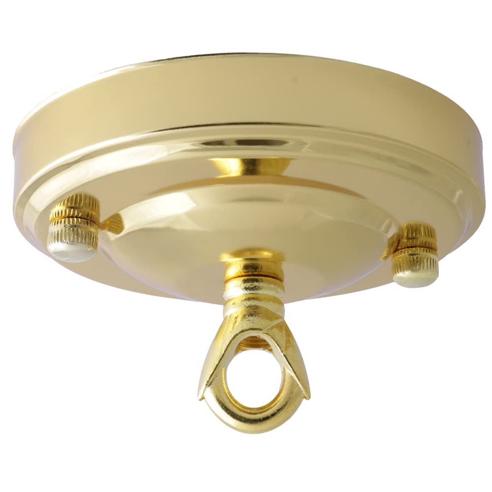 Art Deco Emporium Vintage Period Styled Complete Metal Ceiling Rose with Chain Loop (Fully Earthed) in Brass Finish