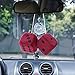 WINOMO 2.8 Inch Red Fuzzy Dice Auto Car Rearview Mirror Hanging Accessories for Car Decoration