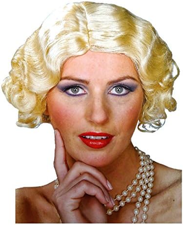 Flapper Blonde Wig Roaring 20'S Flirting Wave Curl Short Style Costume Accessory