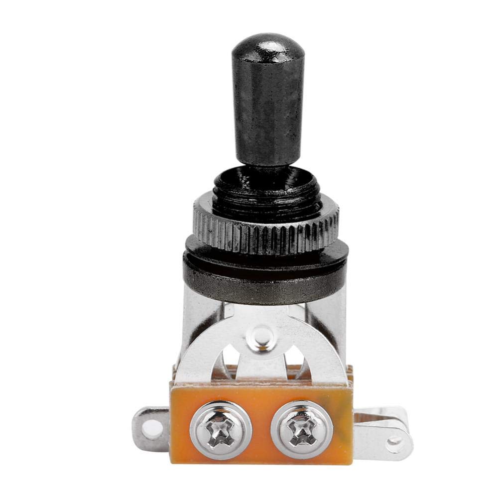 Guitar 3 Way Toggle Switch, Metal Pickup Selector Toggle Switch with Brass Tip Knob for LP Style Electric Guitar (Black)