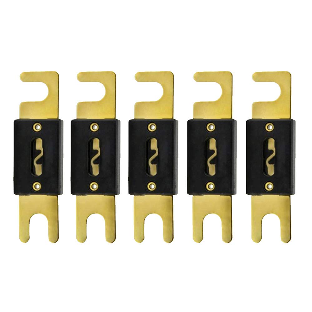 Mintice 5 X 200A Plated ANL Fuse Auto Stud Fuses 100A AMP Gold Blade Car Audio Automotive Protect Safety
