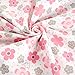 Kaufman Cozy Cotton Flannel Daisy Flower Pink, Fabric by the Yard