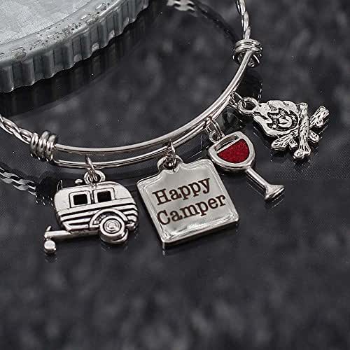 Camping Bracelet with Choice of Charms (beverage and camp