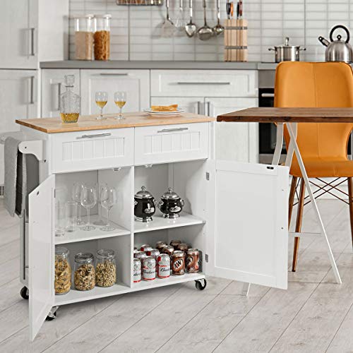 Giantex Kitchen Island Cart Rolling Storage Trolley Cart Home and