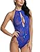Avidlove Women Lace Lingerie Deep V Teddy One Piece Babydoll Mini Bodysuit Blue X-Large
