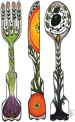 Water color painting of flatware set Spoon,Knife,Fork