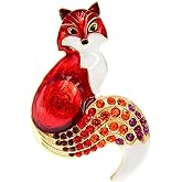 Fashion Oil painting diamond small fox brooch fashion animal pin female lapel pin retro scarf clip female jewelry clothing accessories