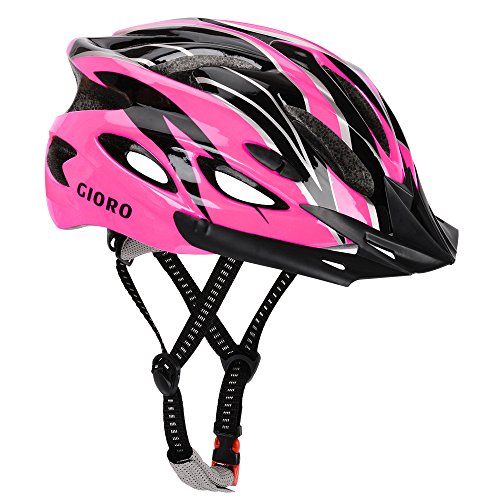 GIORO Ultralight Adult Cycling Bike Helmet for Men Women Specialized Road Urban Mountain Bicycle Safety Protection Certified with Removable Visor and Quick Release Adjustable Strap (Pink & Black)