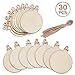 N&T NIETING Natural Wood Slices with Holes 30pcs 7.36cm Round Christmas Wooden Circles Ornaments for Art and Crafts Christmas Ornaments DIY Crafts