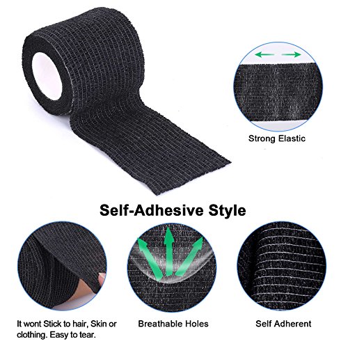 Self-Adhesive Cohesive Wrap Bandage Flexible Stretch Tape Athletic Strong Elastic First Aid Tape for Wrist, Ankle Sprains, Swelling 12 Packs, 2Inch X 5Yards