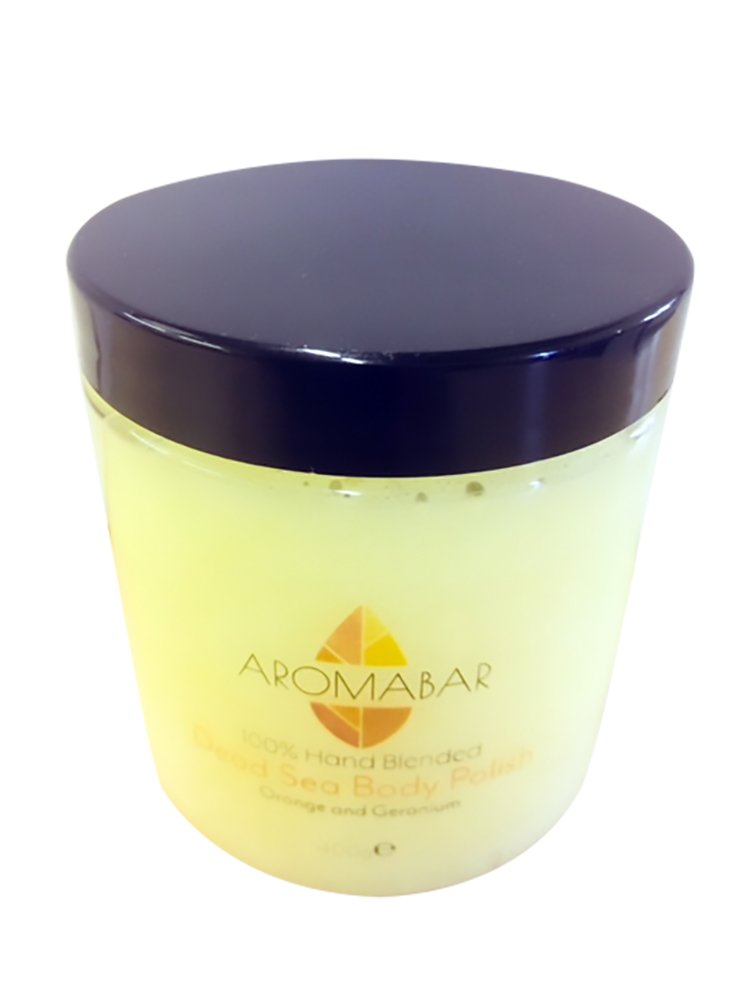 Dead Sea Salt & Shea Butter Body Polish Scrub 400g with Orange & Geranium