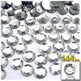 The Crafts Outlet 144-Piece Flat Back Loose Acrylic Round Rhinestones, 10mm, Crystal Clear