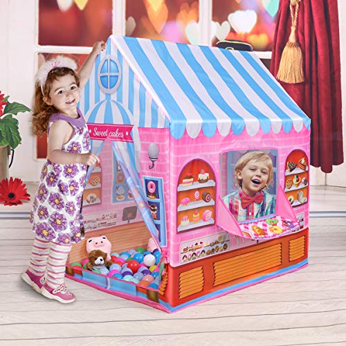 Anyshock Playhouse for Kids Tent,Candy Princess Castle Play House for 1-6 Year Old Children Boys Girls Baby Indoor Outdoor Gifts Toys (Pink) - Thumbnail 5