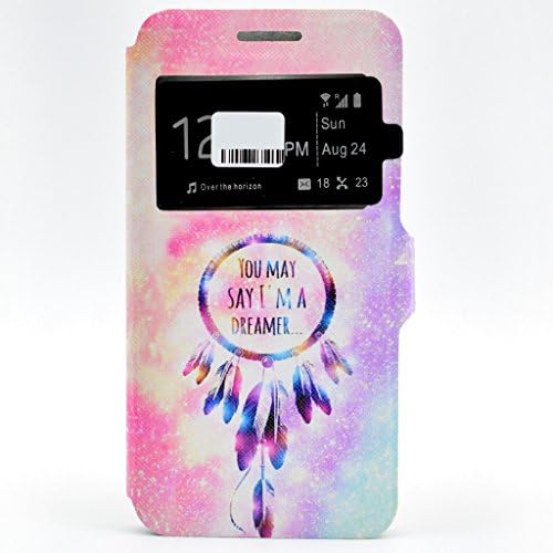 Galaxy S7edge Case,ARRYNN[Window View][Magnetic Closure]coloured drawing Ultra Thin Flip Leather Wallet Cover Folio Case With Stand Card Holder Slot for Samsung Galaxy S7edge(dreamcatcher)