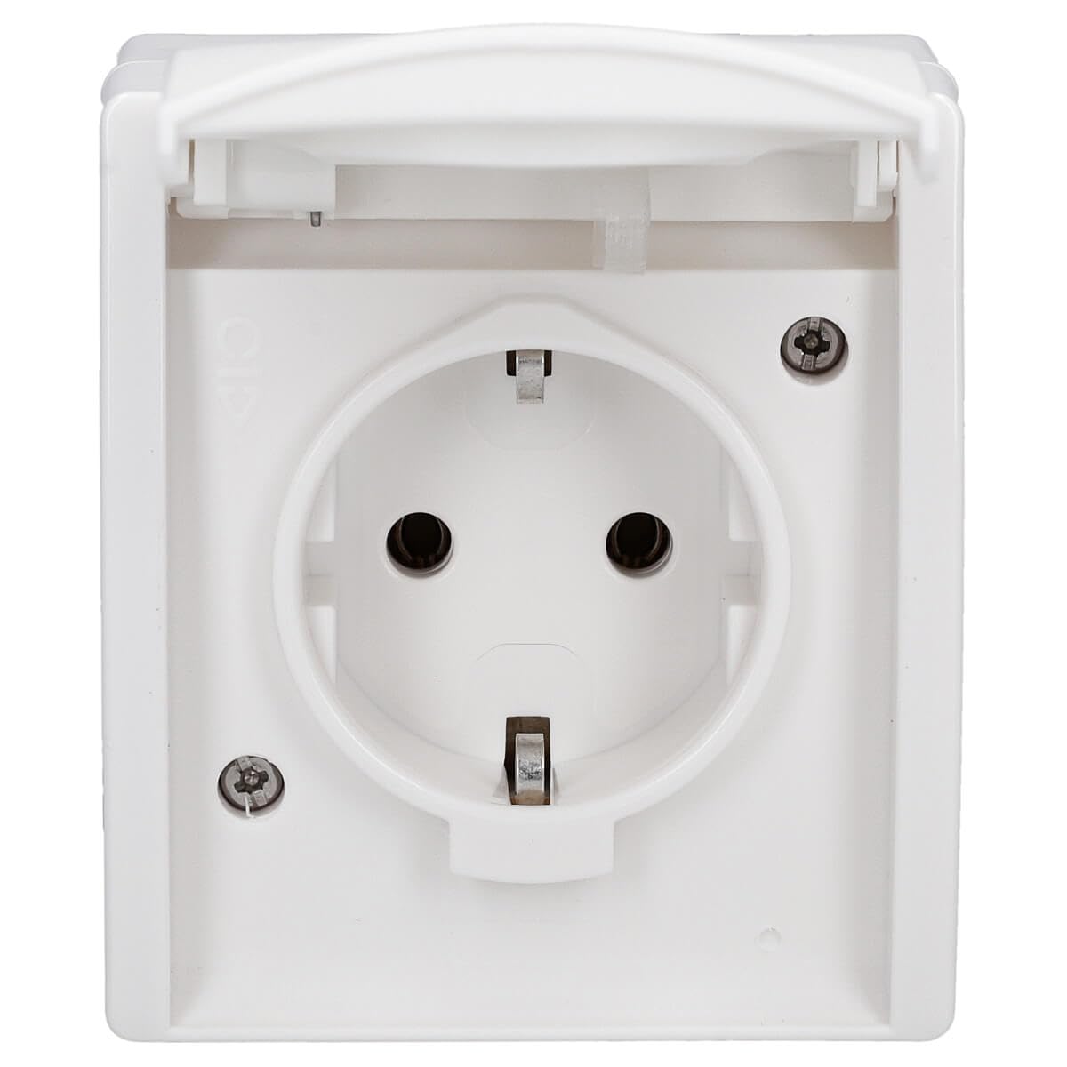 Busch-Jaeger 20 EW-54 Schuko® socket with hinged lid (thermoplastic) alpine white ocean® (IP 44) 2CKA002083A0834