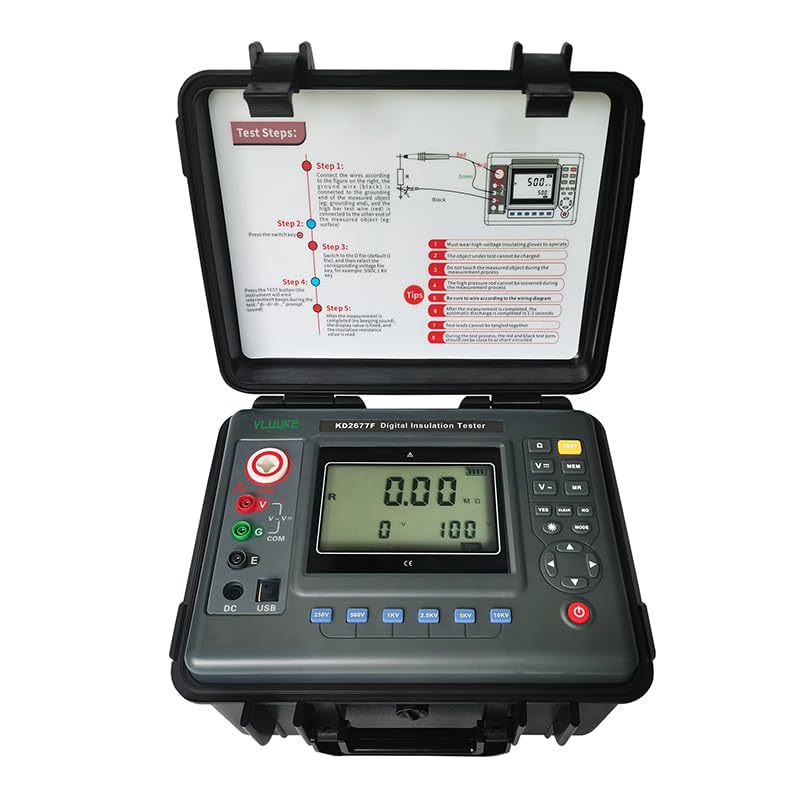 Photo 1 of 10KV Digital Insulation Meter Insulation Resistance Tester and megohmmeters High Voltage Resistance Multimeter with Absorption Ratio and Polarization Index Measurement