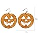 Lux Accessories Halloween Orange Glittery Huge Carved Cutout Pumpkin Silvertone Dangle Earrings