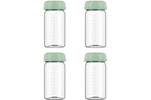 BDICOVE Breastmilk Storage Bottles Collection Bottles, 10oz Wide-Neck Breast Milk Container Compatible for Spectra S1 S2 SG Motif Luna Breast Pumps, Fit for 22oz Breast Milk Cooler & Fridge, 4 Packs
