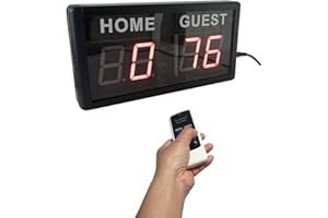 LEDGITAL Digital Scoreboard, Electronic Scrore Keeper for Ping Pong, Cornhole, Shuffleboard, Volleyball and More, Change Scores with Remote Control, Indoor Only, Transparent Screen