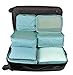 7 Set Travel Packing Organizer,Waterproof Mesh Durable Luggage Travel Cubes,1 Shoe Bag (Blue-A)